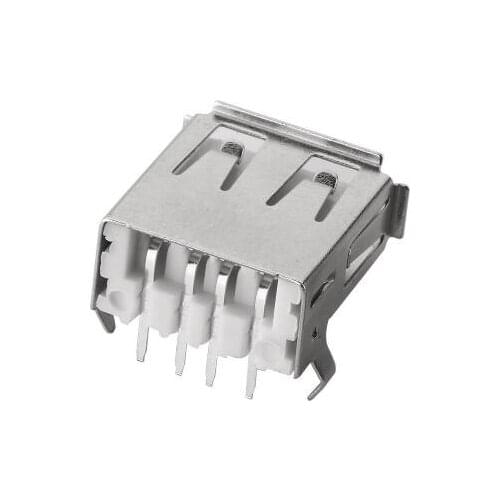 10Pcs/lot USB 2.0 Female A Type Right Angle 90 Degree Female USB Connector Socket