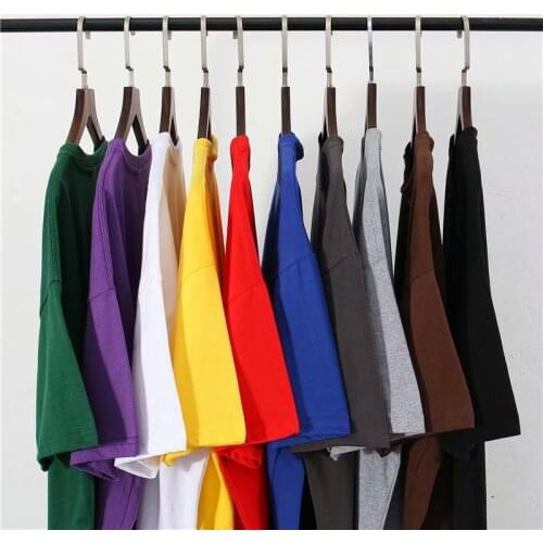 2 pieces / summer Hong Kong wind trend solid color loose stacking small neckline short sleeve T-shirt men couple top