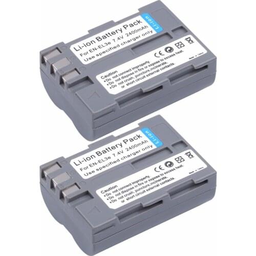 2Pcs Probty EN-EL3e EN EL3e ENEL3e Battery for Nikon D30 D50 D70 D70S D90 D80 D100 D200 D300 D300S D700 Digital Camera 2400mAh