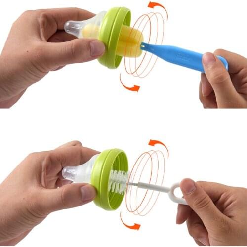 2PC Lot Baby Bottle Clean Sponge 360-degree Rotating Child Special Bottle Brush With Handle Cleaning Utensils Brush Washing