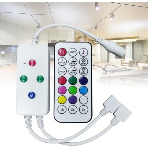 21Key RF LED Music Timing Controller 2 Port RGB Controller 4 Buttons for LED Strip Light