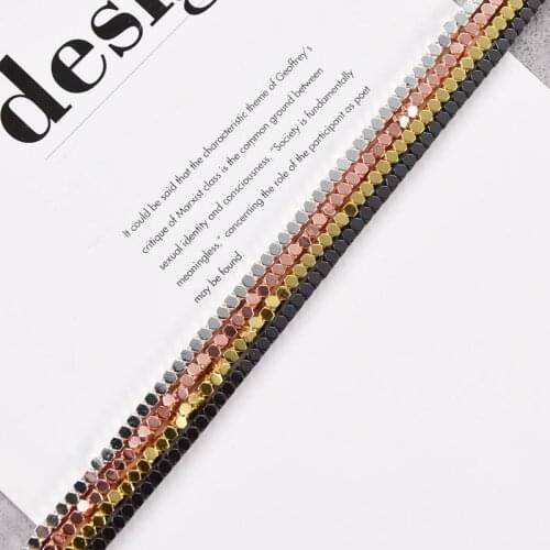 3mm Square Natural Hematite Beads Spacer Cube Loose Beads for Diy Jewelry Bracelet Earring Pendant Making