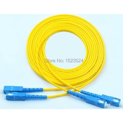 Free Shipping 5pcs/lot SM 9/125 Duplex PVC 2.0mm 5M SC-SC Fiber Optic Jumper Cable SC/UPC-SC/UPC Duplex Fiber Optic Patch Cord