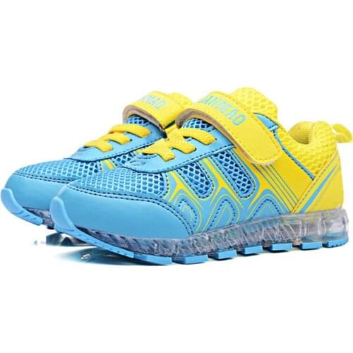 USB Charge Air Cushion Children Led Light Shoes Girls Luminous Sneakers Breathable Air Mesh Boys Sport Running Shoes 1168