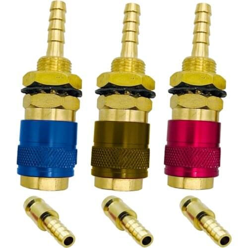 1PC Gas & Water Quick Connector Water Cooled Torch for MIG TIG Welder Torch Red Circle+1pc 6mm Plug