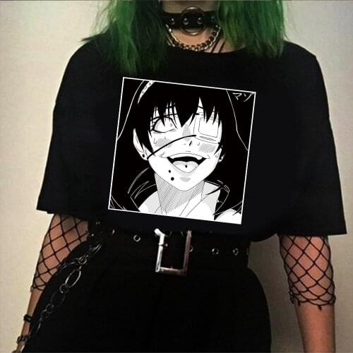 Kawaii Japanese Anime Kakegurui T Shirt Women Men Funny Harajuku Midari Ikishima Graphic Tees Unisex Summer Tops T-shirt