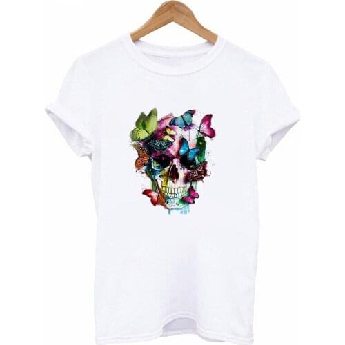 T Shirt Women Plus Size Fashion Skeleton Print T-Shirt Women Summer Short Sleeve Tshirt Female Tees Harajuku Streetwear Clothing