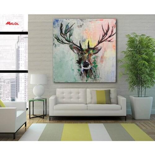 Frameless Deer Head Oil Painting Wall Art Picture Paiting Canvas Paints Home Decor Abstract Print Painting Modern Wall Decor