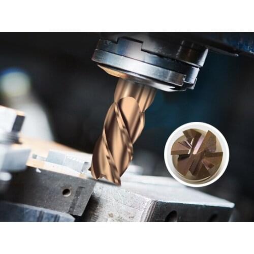 Square Nose Carbide End Milling Cutter with TiSiN Coating Durable Long Lasting Wear Resistant for Steel Steel Alloy JS22