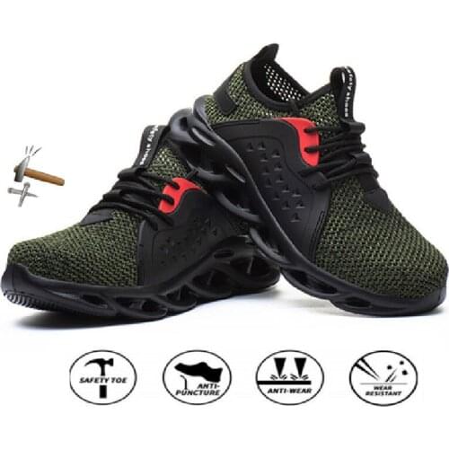 Lightweight Buffer Safety Shoes Men Boots Sneakers Work Shoes Construction Indestructible Shoes Breathable Steel Toe Cap Boots