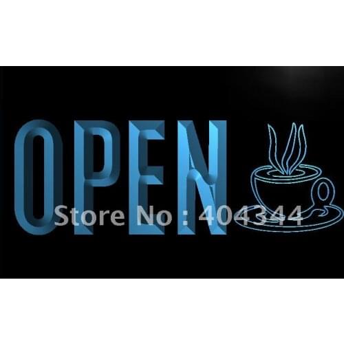 LK779- OPEN Coffee Cup Cafe NEW LED Neon Light Sign home decor crafts