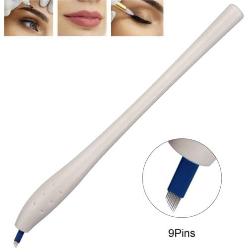 Microblading 1pc Sterilized 12/14/17/18U Disposable Eyebrow Pen Manual Tattoo Tebori Pen Hand Tools Manual Microblade Needles