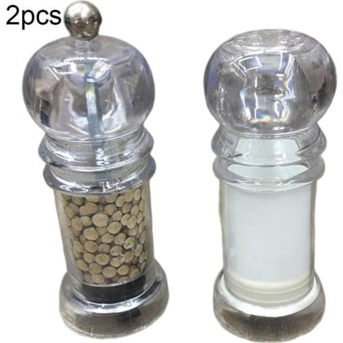 2Pcs Manual Salt Spice Pepper Condiment Bottle Mill Grinder Seasoning Cruet Spice Jar Container Home Kitchen Tool