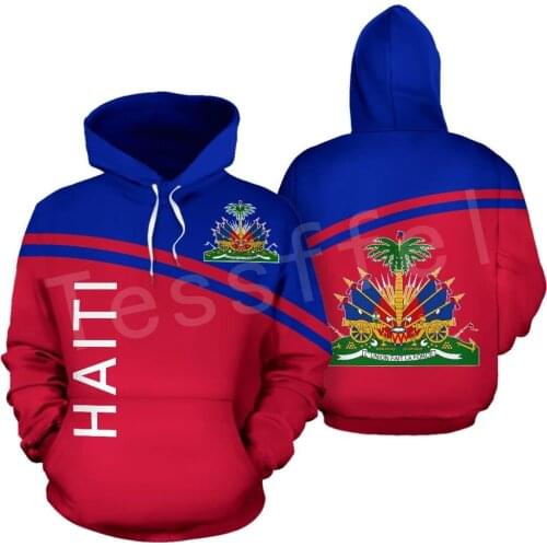 Tessffel Country Emblem Flag Caribbean Sea Haiti Island Retro Pullover Men/Women Tracksuit Jacket 3Dprint Streetwear Hoodies A27