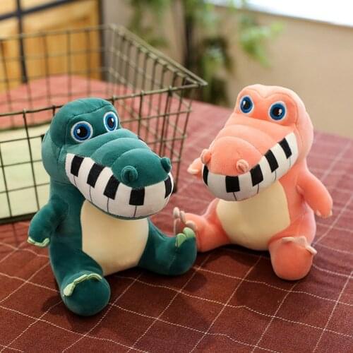 Piano Crocodile Lying Section Plush Pillow Mat Plush Crocodile Soft Stuffed Animal Toy Cartoon Plush Dolls Kids Girl Gift