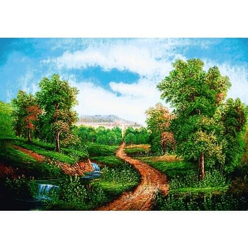 Hot sale scenery wall tapestry,The pathway on countryside,classical design,size 20x25cm decor picture for small room