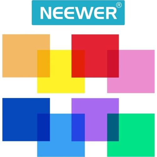 Neewer 12"/30CM 8 Set Pack of Gel Sheet Transparent Color Correction Light Gel Filter for Photography Yongnuo Strobe Flashlight