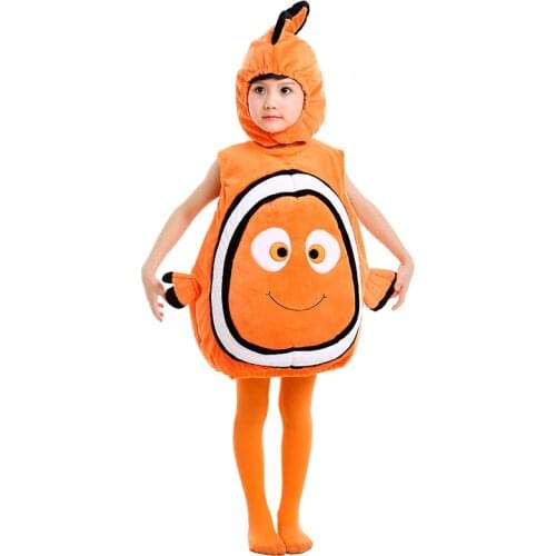 Child New Clown Fish Nemo Costume Child Marine Animal Costumes Kids Ocean Fish Halloween Party Costume