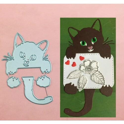 Flower love cat Metal Cut Dies Stencils for Scrapbooking Stamp/photo album Decorative Embossing DIY Paper Cards