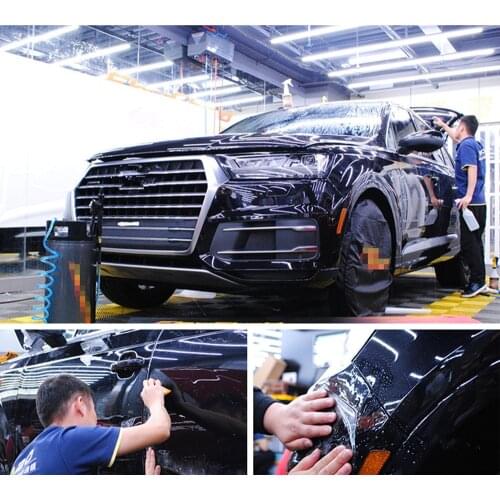 SUNICE 5x10ft TPH Material Clear Car PPF Paint Protection Film Car Wrapping Anti-scratch Sticker Body Film Self-adhesive Vinyl
