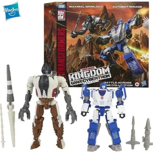 Hasbro Transformers Kingdom BW Grimlock Mirage War for Cybertron Deluxe Suit Masterpiece PVC Transformer Robot Kids Gift 16CM