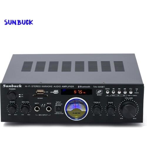 Sunbuck TAV-505BT 2.1 Channel 300W High Power SD USB FM Bluetooth Remote Control Power Amplifier Home AV Sound Amplifier Audio