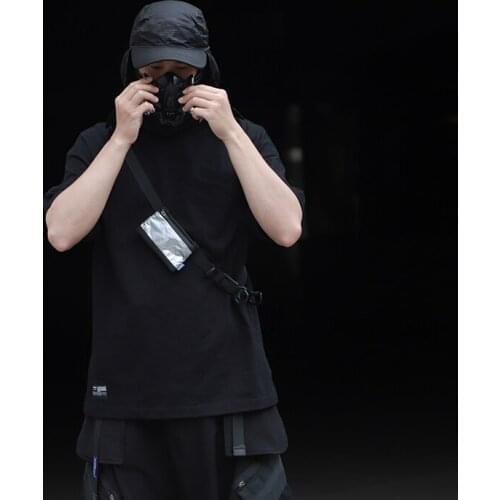 WHYWORKS 20SS Techwear Graphic Black T-shirt 'Broken Type' Hip Hop Style Punk Fashion