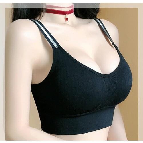 Women Tank Crop Top Seamless Underwear V Back Sport Fitness Top Back Hollow Lingerie Intimates With Removable Padded Camisole