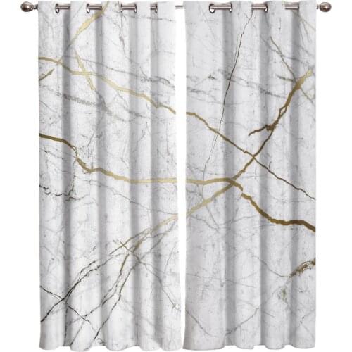 Gold Flash Marble Trend Room Curtains Large Window Curtain Living Room Bathroom Bedroom Indoor Decor Kids Room Curtain Panels