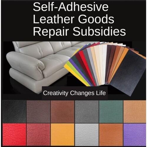 1Piece 10cm*20cm New Litchi Grain PU Leather Patch Free Cutting DIY Self-adhesive Clothes Trousers Cover Shoes Fix The Subsidies