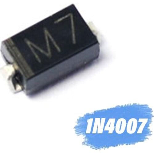 100pcs/lot DIODE M7 1N4007 SMD 1A 1000V IN4007 Rectifier Diode