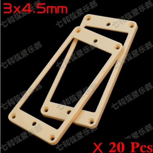 20 Pcs Cream Plastic Slanted Electric Guitar Humbucker Pickup Ring Frame Mounting Ring 3mmx4.5mm