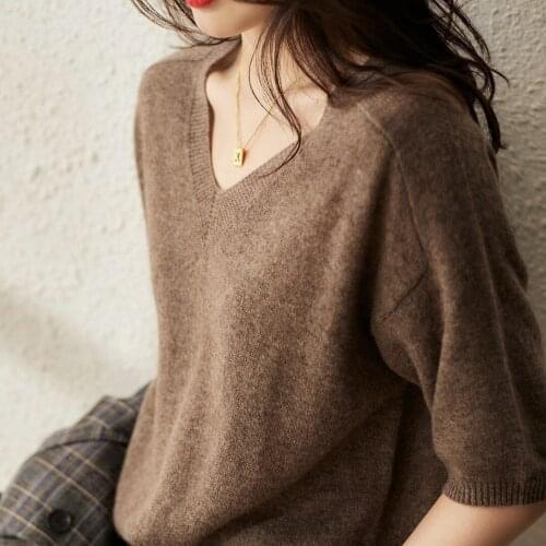 2021 Knitted Women Sweater Pullovers Cashmere Sexy V-Neck Autumn Summer Basic Women Sweaters Plus Size Slim Fit high quality Top