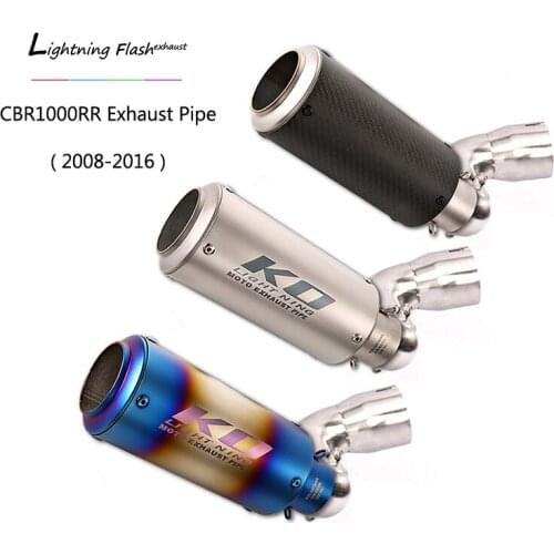 60/51mm for Honda CBR1000RR 2008-2016 Exhaust Pipe Motorcycle EU Edition Mid Tube Slip On 51mm Muffler Escape with DB Killer