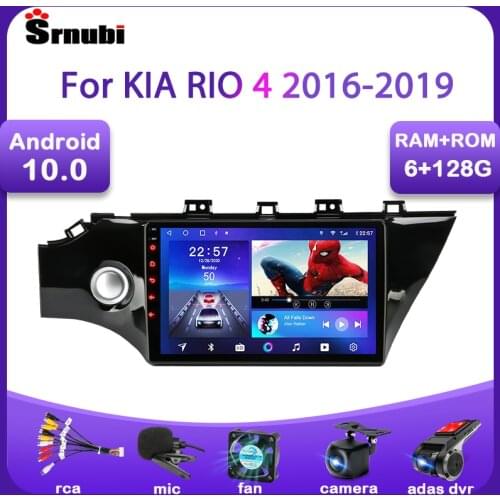 Srnubi 2din Android 10 Carplay Auto Car Radio Multimedia Video Player for KIA RIO 4 RIO4 2017 2018 2019 GPS Navigaion Stereo DVD