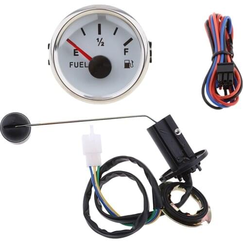 2 inch 12V Car Fuel Level Gauge Meter Fuel Sensor E-1/2-F Pointer Fuel Tank Sending Units COMBO SALE LED Light Dispalay