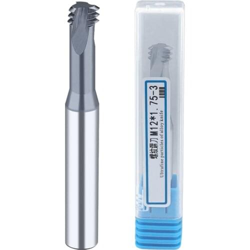 3-tooth Thread EndMill Carbide Metric Milling Cutter M1.2 M6x1.0 M5x0.8 M2.5 M2.2 M20 CNC End Mills Alloy Tungsten Steel 1pcs