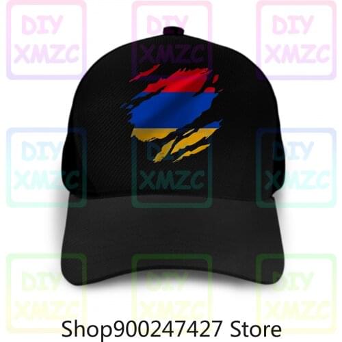 Torn Armenia Flag Baseball Cap Mens Hats Armenian Yerevan Country National Football