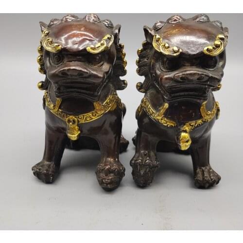 China Elaboration Bronze Statue Good Luck Wealth " Lion " Metal Crafts Home Decoration