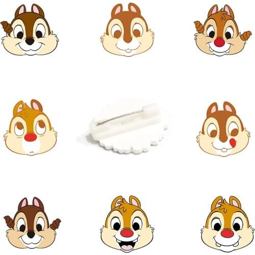 Disney Kiki And Titi Avatar Brooch Acrylic Brooch Brooch Epoxy Cute Chipmunk Cartoon Modeling Child Clothes Hat Accessories