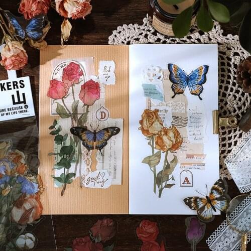 10 Pcs Refreshing PET Plants Flower Sticker Large Decoration Stickers Diary Scrapbooking Label Sticker Stationery