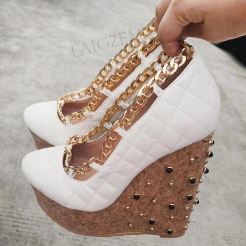 DOHBANER FASHION Women Platform Wdges Sandals Punk Pumps Talon Femme Female Pumpen 2021 Shoes Woman Large Size 43 45 47 48 50 52