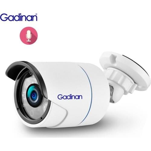 Gadinan H.265 5MP 3MP 2MP IP Audio Camera Outdoor Record Sound Waterproof Metal Full HD RTSP FTP P2P Onvif Night Vision 48V POE