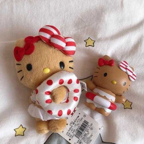 Kawaii 12cm Swim Ring kittl Plush Toys Stuffed Animal Soft Doll kids birthday Xmas gift Cartoon Anime Toy