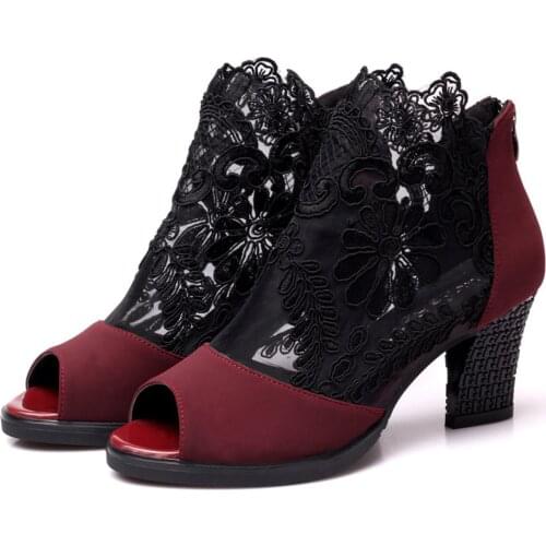 Summer mesh peep toe sandals sexy single heels female shoes in Europe and America 2018 spring and summer gauze mujer JXX38