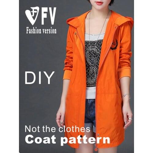 Summer outdoor clothing sunscreen mid-length windbreaker sewing drawings fishing air conditioner shirt pattern BWT-64