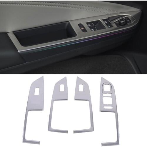 LHD! Car Styling Accessories 4PCS Stainlesss Steel Interior Window Switch Cover Trim for Volkswagen VW Golf 8 MK8 2020 2021