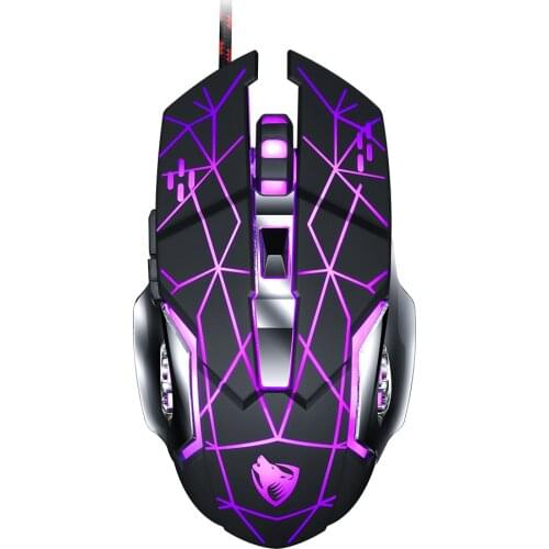 Thunder Wolf V6 Mechanical Gaming Mouse Wired Computer Gaming Peripheral Wrangler Luminous Macro Programming LOL Mouse
