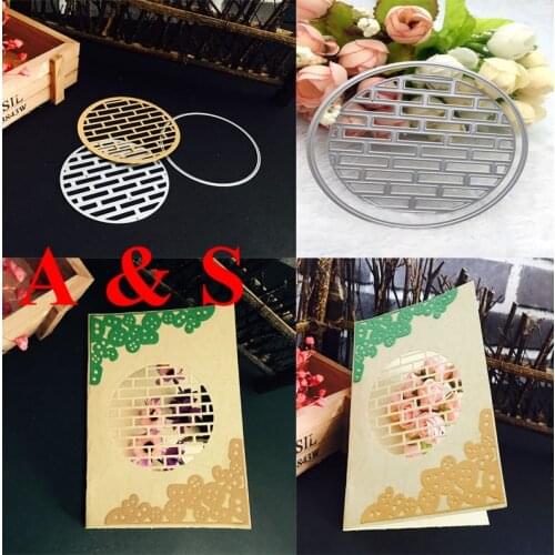 N374 METAL CUTTING DIES die cut 2pc brick wall round background Scrapbook card PAPER CRAFT embossing stencils punch