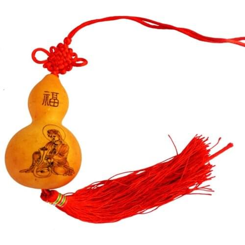 One Big Feng Shui Natural Wu Lou Wu Lu Gourd Charm Amulet W Kuan Yin bring in good luck E2016